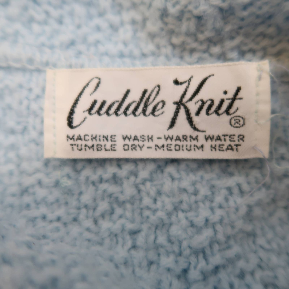 Vintage 80s light blue knit cardigan sweater S/M - Picture 5 of 5